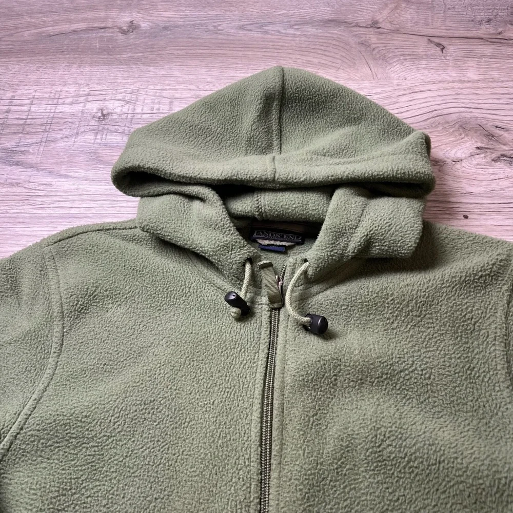 Lands End Fleece Parka‎ Women S 6-8 Olive Green Aircore-200 Full Zip Jacket